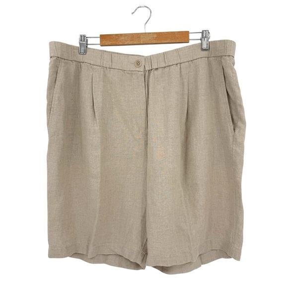 Eileen Fisher Easy Fit Organic Linen Shorts in Short Length Undyed Natural XL - Picture 2 of 12